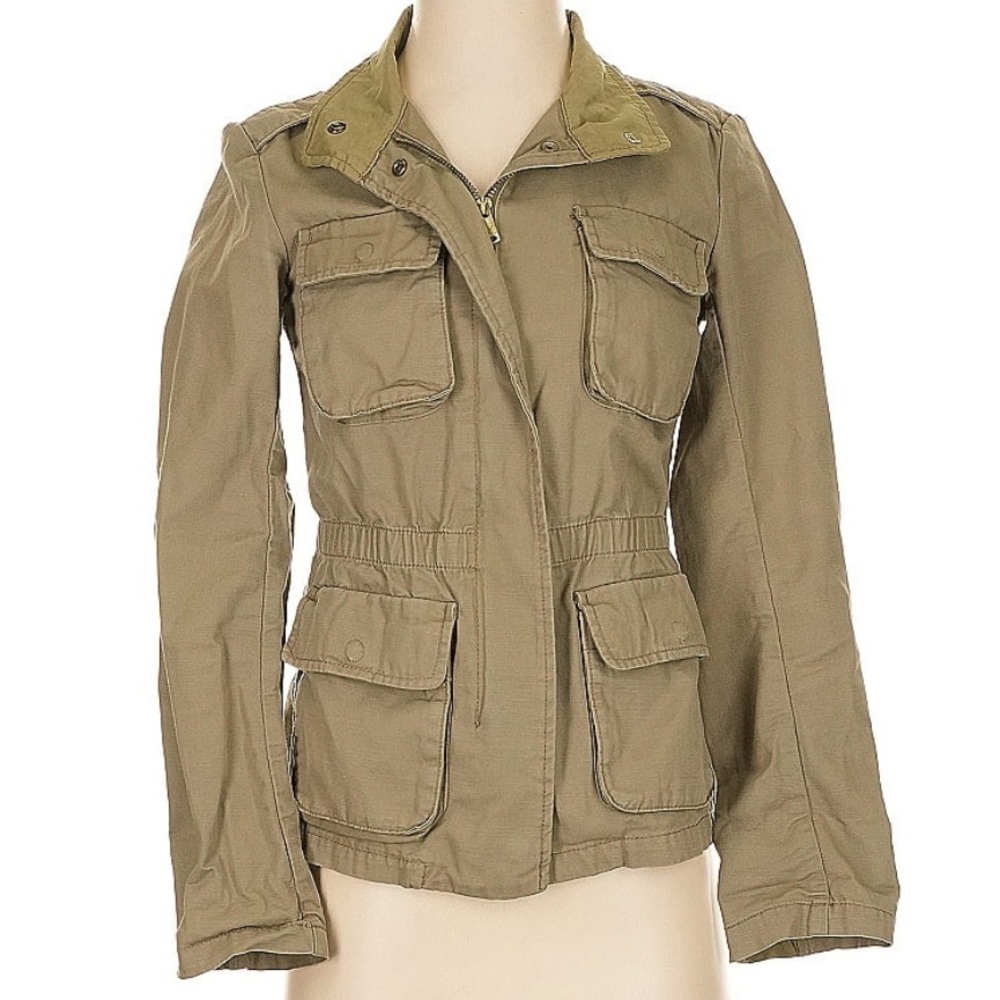 H&M Tan Utility Jacket with Structured Design